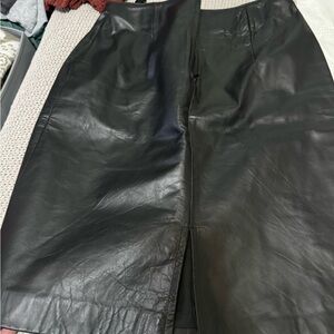 Vintage black leather skirt,  excellent condition